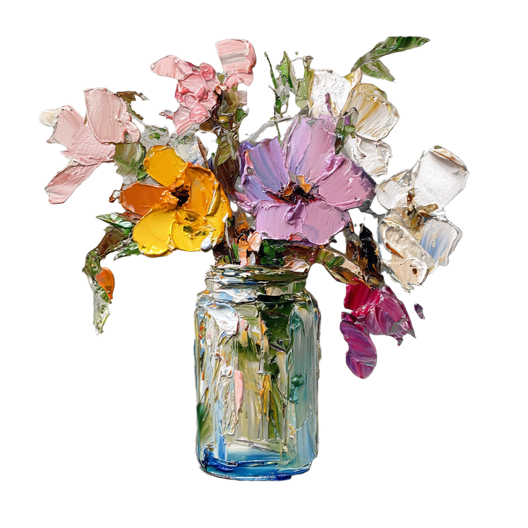 Abstract Floral Still Life Vinyl Car Decal Sticker – Waterproof & UV-Resistant 3.4133333333333336"