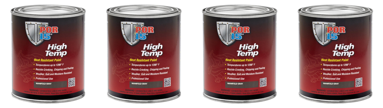 4x Por 15 High Heat Paint | Manifold Gray | Withstands Up To 1200°F | 1 Quart Can