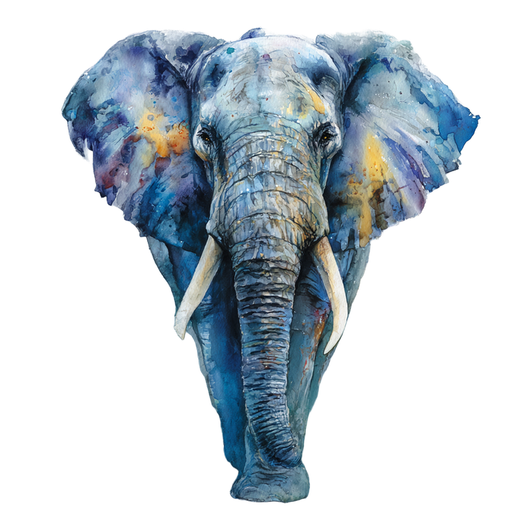 Majestic Watercolour Elephant Vinyl Car Decal Sticker – Waterproof & UV-Resistant 6.826666666666667"