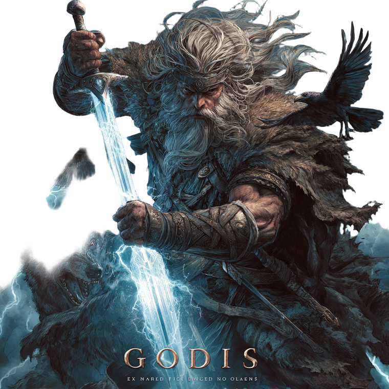 Odin With Excalibur Vinyl Car Decal Sticker – Waterproof & UV-Resistant 6.826666666666667"