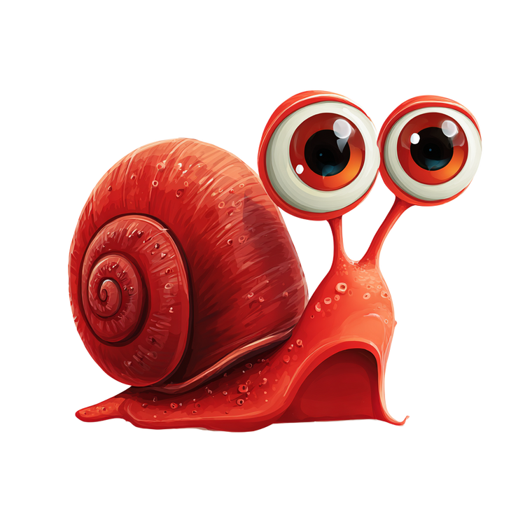 Red Cartoon Snail V2 Vinyl Car Decal Sticker – Waterproof & UV-Resistant 3.4133333333333336"