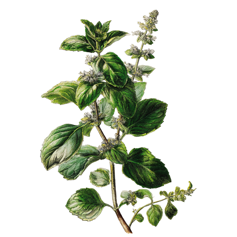 Botanical Mint Drawing Vinyl Car Decal Sticker – Waterproof & UV-Resistant 6.826666666666667"