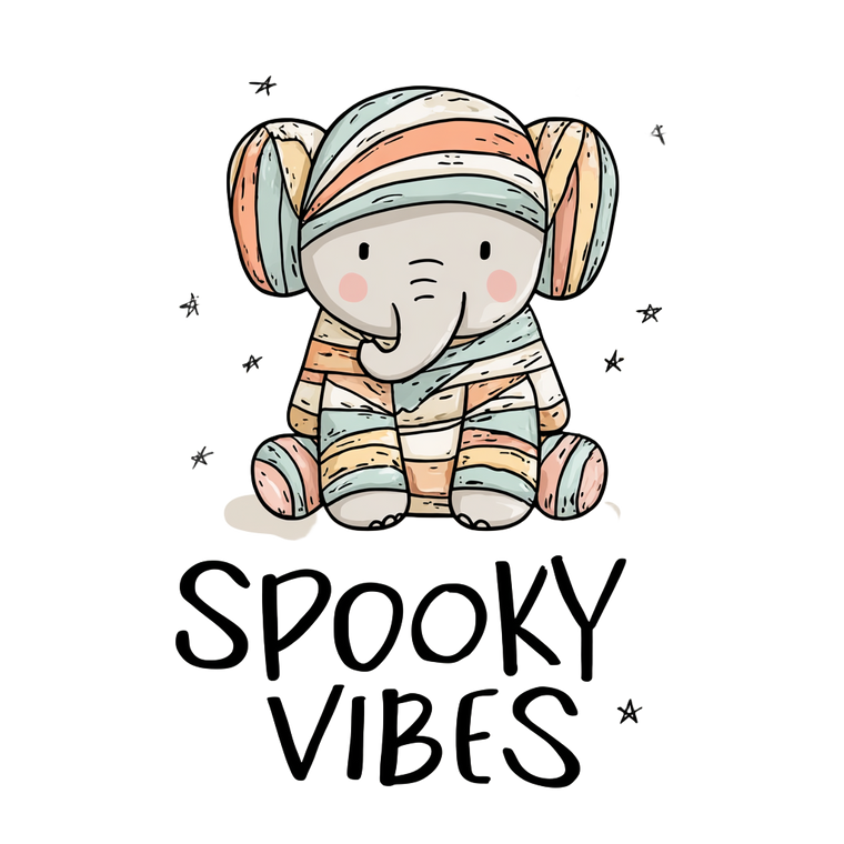 Spooky Elephant Mummy Vinyl Car Decal Sticker – Waterproof & UV-Resistant 3.4133333333333336"