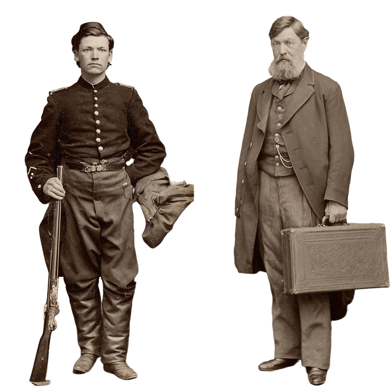 Civil War Businessman Hybrid Vinyl Car Decal Sticker – Waterproof & UV-Resistant 6.826666666666667"