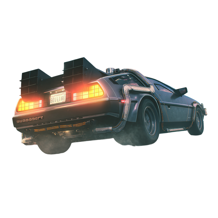Flying Delorean V3 Vinyl Car Decal Sticker – Waterproof & UV-Resistant 3.4133333333333336"
