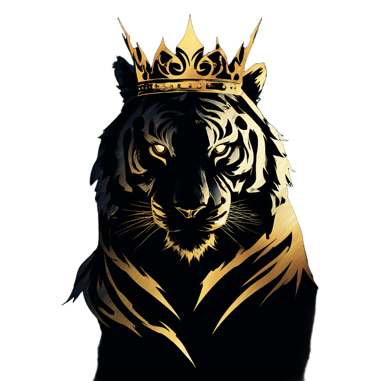 Crowned Tiger Logo V2 Vinyl Car Decal Sticker – Waterproof & UV-Resistant 6.826666666666667"