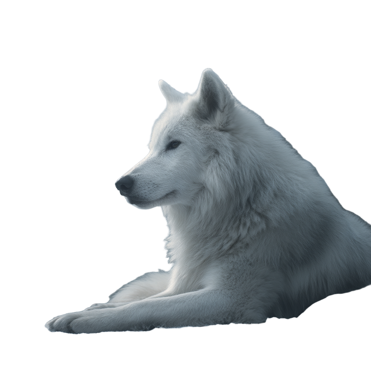 White Wolf Resting V2 Vinyl Car Decal Sticker – Waterproof & UV-Resistant 3.4133333333333336"