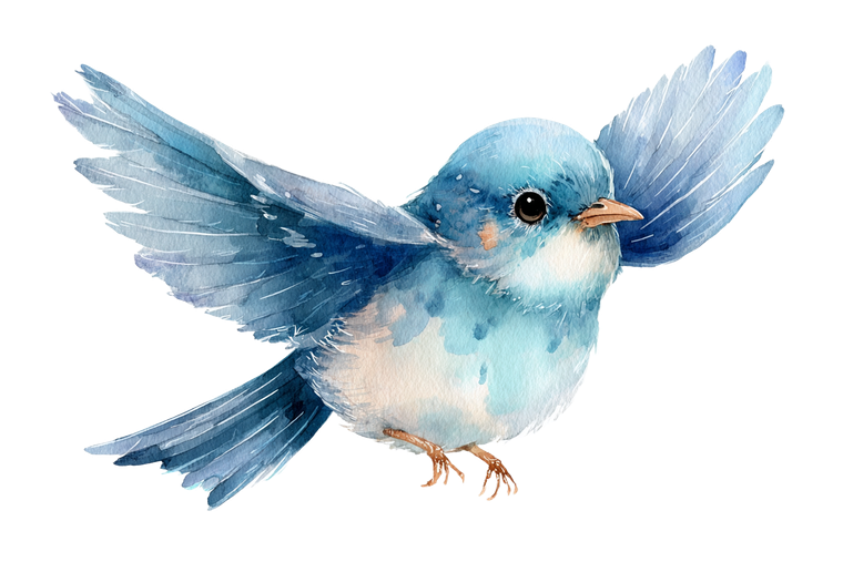 Cute Blue Bird V4 Vinyl Car Decal Sticker – Waterproof & UV-Resistant 2.986666666666667"