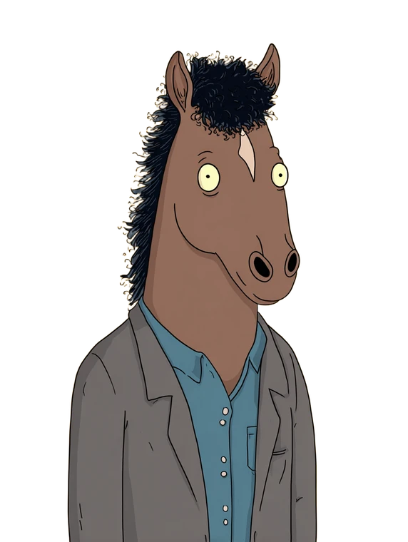 Cartoon Horse Character V2 Vinyl Car Decal Sticker – Waterproof & UV-Resistant 4.1066666666666665"