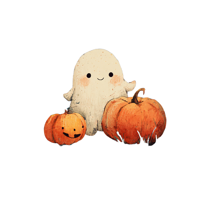 Cute Pumpkin Ghost Vinyl Car Decal Sticker – Waterproof & UV-Resistant 3.4133333333333336"