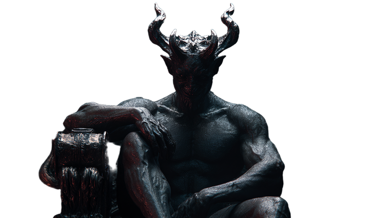 Smirking Devil Throne Vinyl Car Decal Sticker – Waterproof & UV-Resistant 2.72"