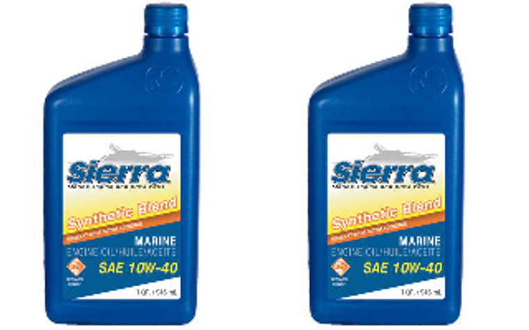 2x Sierra Marine SAE 10W-40 Marine Engine Oil | Semi-Synthetic Blend | Superior Protection | API-SL Certified