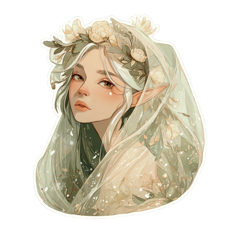 Elven Girl Portrait V5 Vinyl Car Decal Sticker – Waterproof & UV-Resistant 3.4133333333333336"