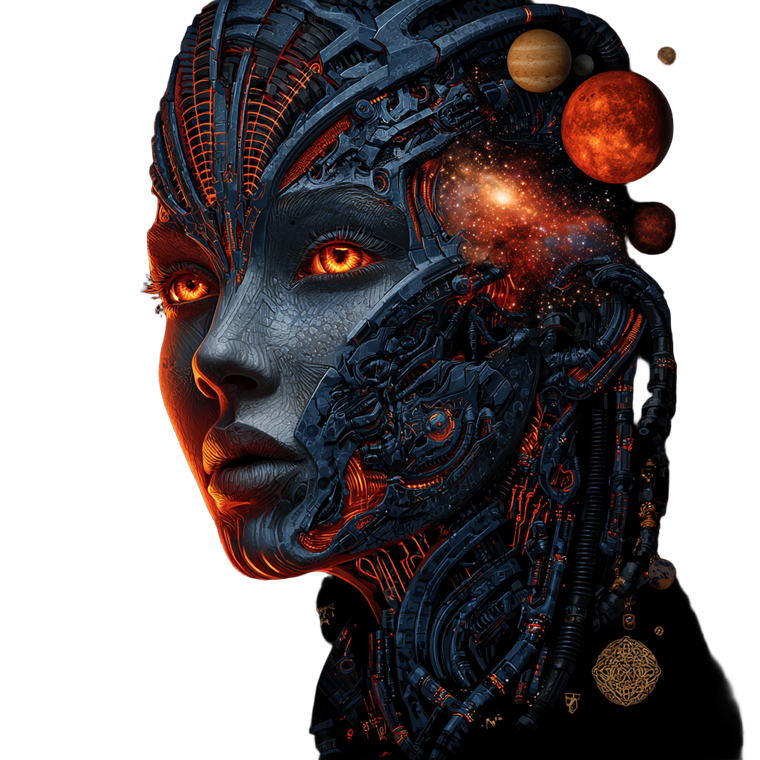 Cybernetic Alien Queen Vinyl Car Decal Sticker – Waterproof & UV-Resistant 3.4133333333333336"