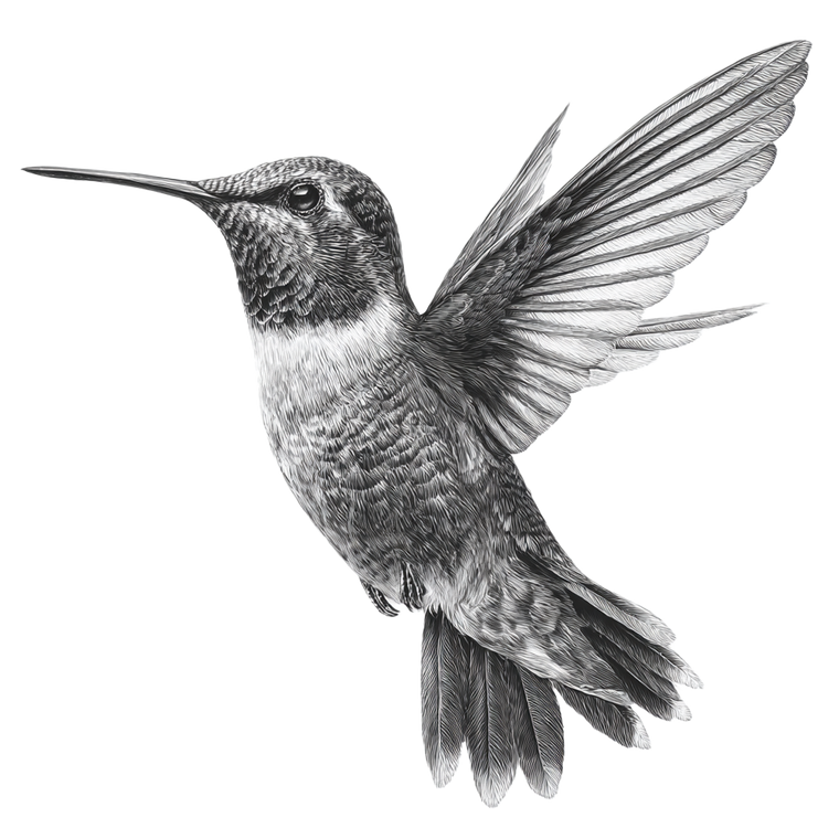 Hummingbird Sketch V5 Vinyl Car Decal Sticker – Waterproof & UV-Resistant 3.4133333333333336"