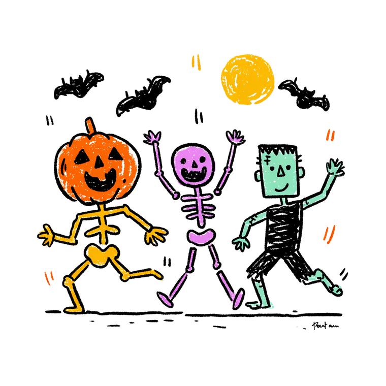 Dancing Halloween Creatures Vinyl Car Decal Sticker – Waterproof & UV-Resistant 3.4133333333333336"