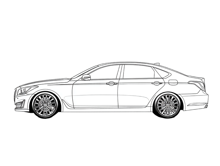 Modern Sedan Outline V2 Vinyl Car Decal Sticker – Waterproof & UV-Resistant 6.1866666666666665"