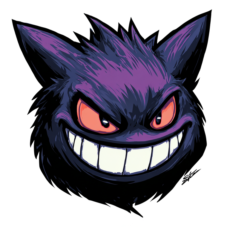 Evil Chibi Gengar Vinyl Car Decal Sticker – Waterproof & UV-Resistant 3.4133333333333336"