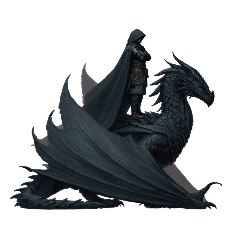 Shadow Dragon Rider Vinyl Car Decal Sticker – Waterproof & UV-Resistant 3.4133333333333336"