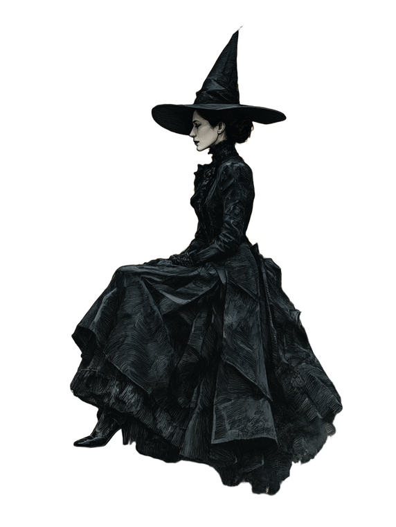 Gothic Halloween Witch V2 Vinyl Car Decal Sticker – Waterproof & UV-Resistant 8.213333333333333"