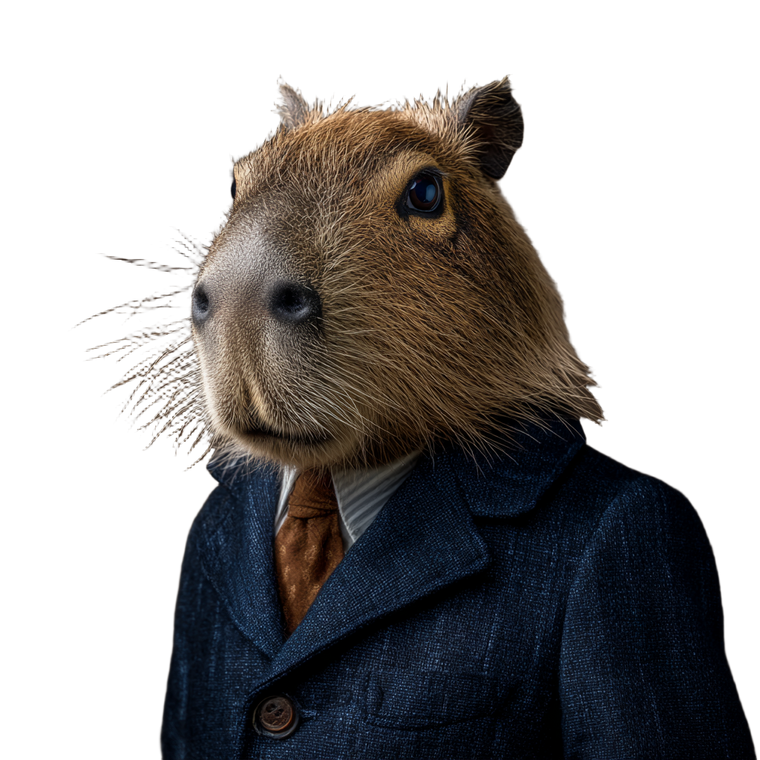 Dapper Capybara V3 Vinyl Car Decal Sticker – Waterproof & UV-Resistant 3.4133333333333336"
