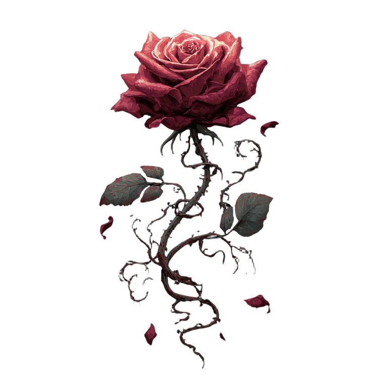 Giant Thorny Rose Vinyl Car Decal Sticker – Waterproof & UV-Resistant 6.826666666666667"