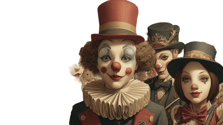 Circus Clowns V2 Vinyl Car Decal Sticker – Waterproof & UV-Resistant 2.72"