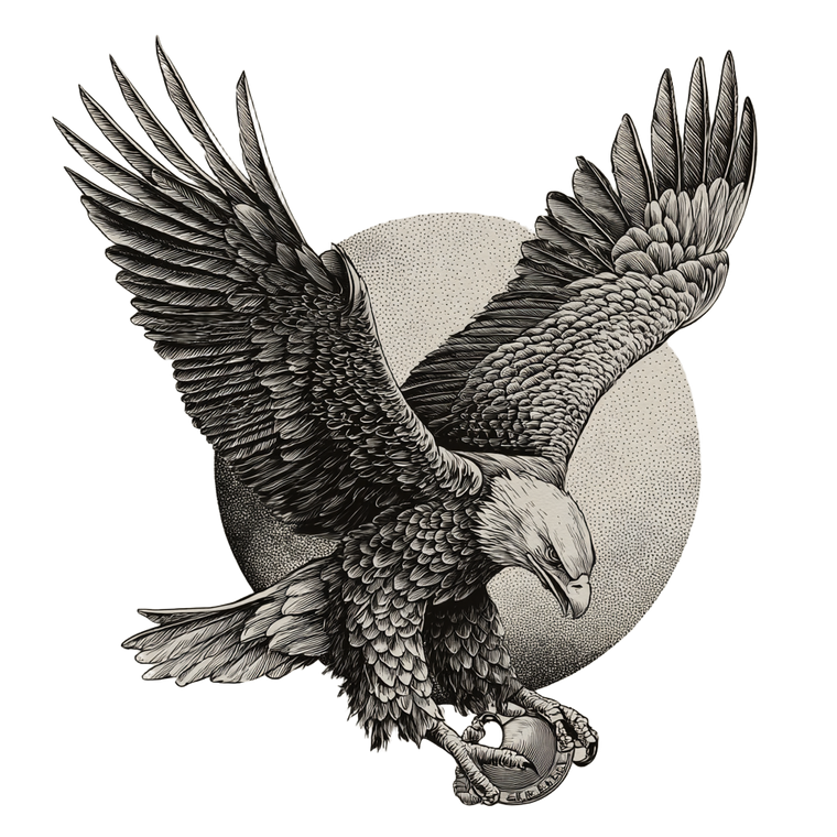 Eagle With Medal Vinyl Car Decal Sticker – Waterproof & UV-Resistant 6.826666666666667"
