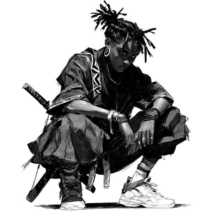 Techwear Samurai V2 Vinyl Car Decal Sticker – Waterproof & UV-Resistant 3.4133333333333336"