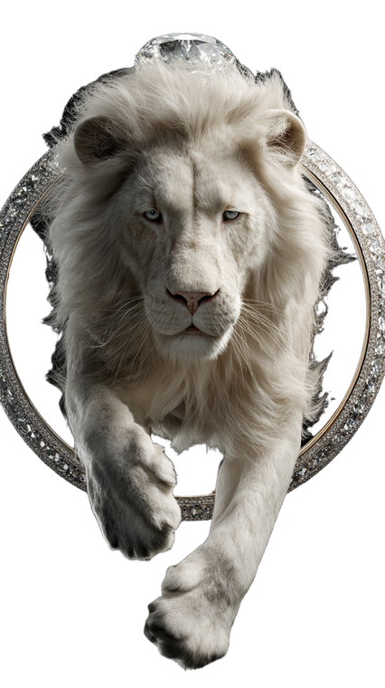Albino Lion Jumping Vinyl Car Decal Sticker – Waterproof & UV-Resistant 9.706666666666667"