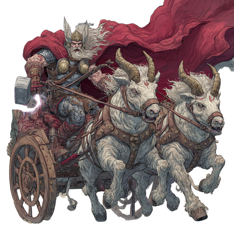 Thor'S Goat Chariot V2 Vinyl Car Decal Sticker – Waterproof & UV-Resistant 6.826666666666667"