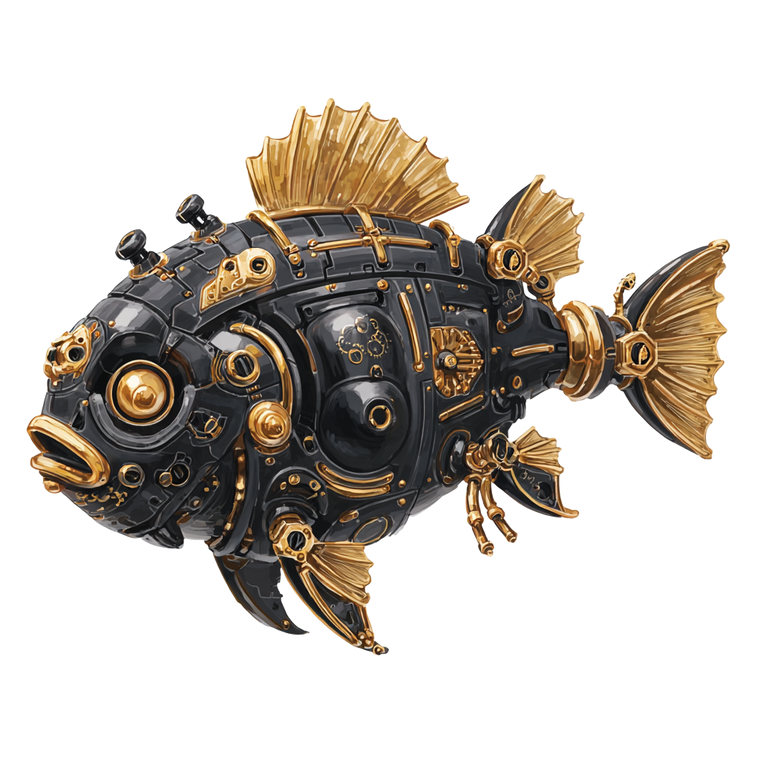 Steampunk Piranha Vinyl Car Decal Sticker – Waterproof & UV-Resistant 3.4133333333333336"