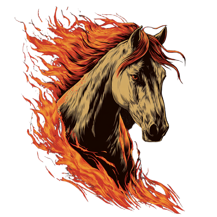 Fire Horse Design V2 Vinyl Car Decal Sticker – Waterproof & UV-Resistant 3.4133333333333336"