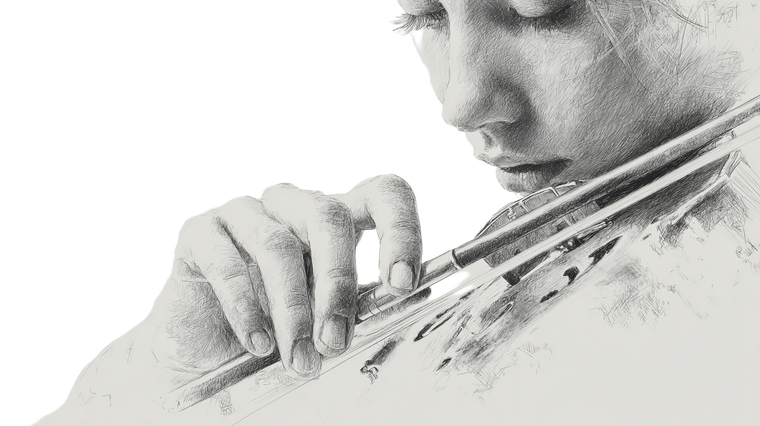 Violinist'S Hand Sketch V2 Vinyl Car Decal Sticker – Waterproof & UV-Resistant 2.72"