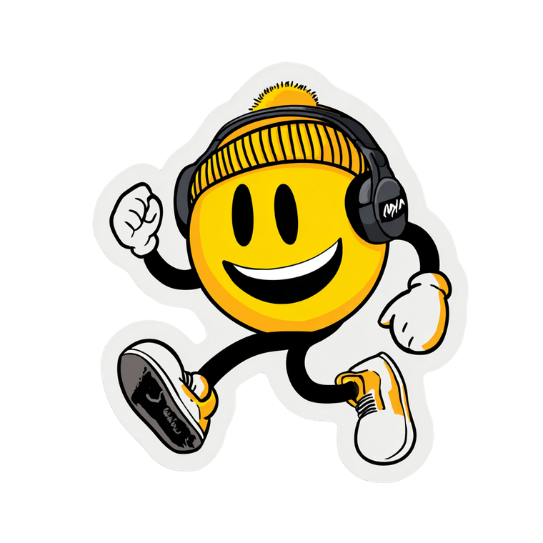 Techno Smiley Sticker V2 Vinyl Car Decal Sticker – Waterproof & UV-Resistant 6.826666666666667"