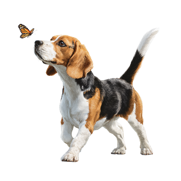 Beagle Playing V2 Vinyl Car Decal Sticker – Waterproof & UV-Resistant 3.4133333333333336"