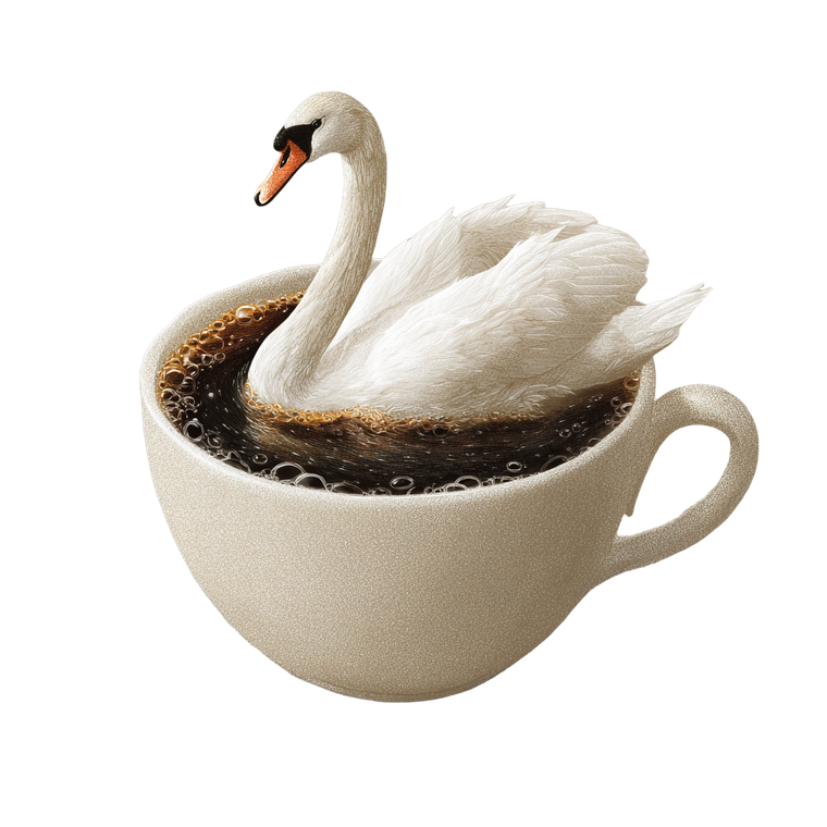 Swan In Coffee V2 Vinyl Car Decal Sticker – Waterproof & UV-Resistant 3.4133333333333336"