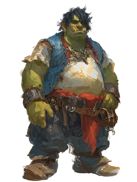 Chubby Half-Orc Pirate Vinyl Car Decal Sticker – Waterproof & UV-Resistant 4.1066666666666665"