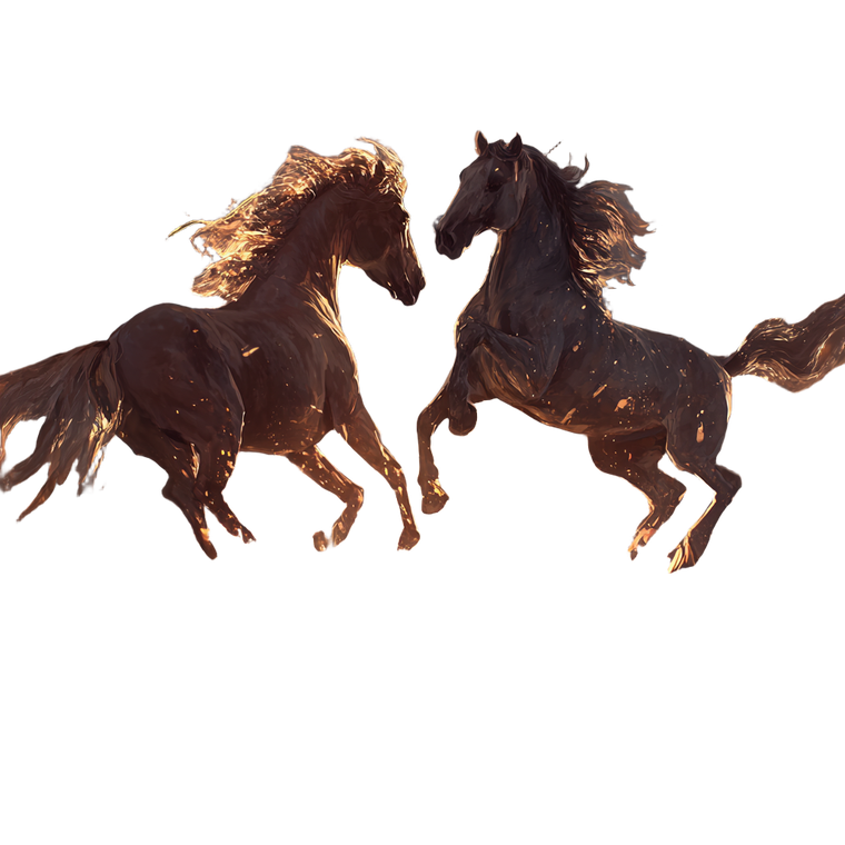 Fantasy Horses Playing Vinyl Car Decal Sticker – Waterproof & UV-Resistant 6.826666666666667"