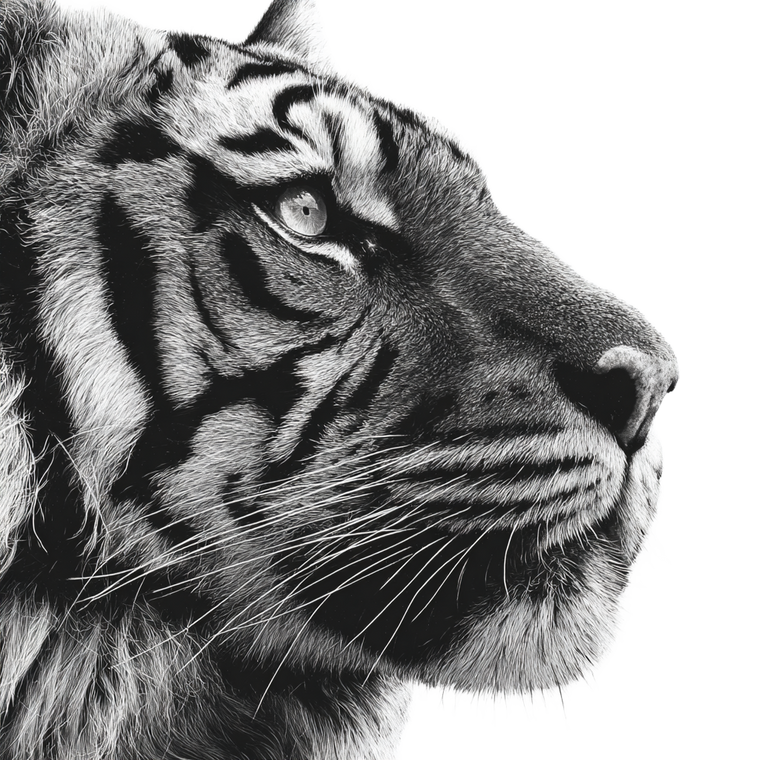 Tiger Head Drawing V2 Vinyl Car Decal Sticker – Waterproof & UV-Resistant 3.4133333333333336"