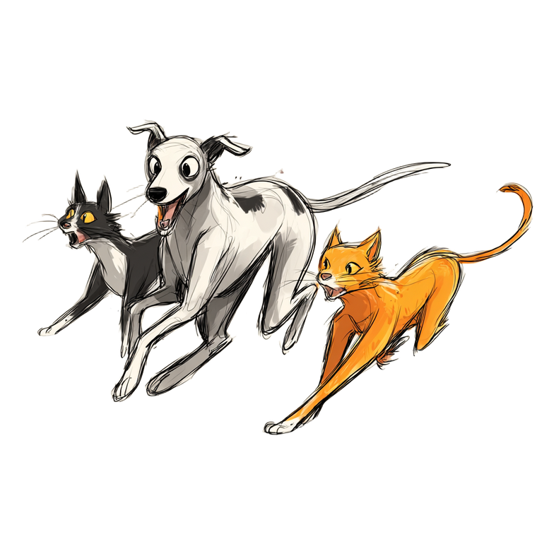 Whippet Chasing Cats Vinyl Car Decal Sticker – Waterproof & UV-Resistant 3.4133333333333336"