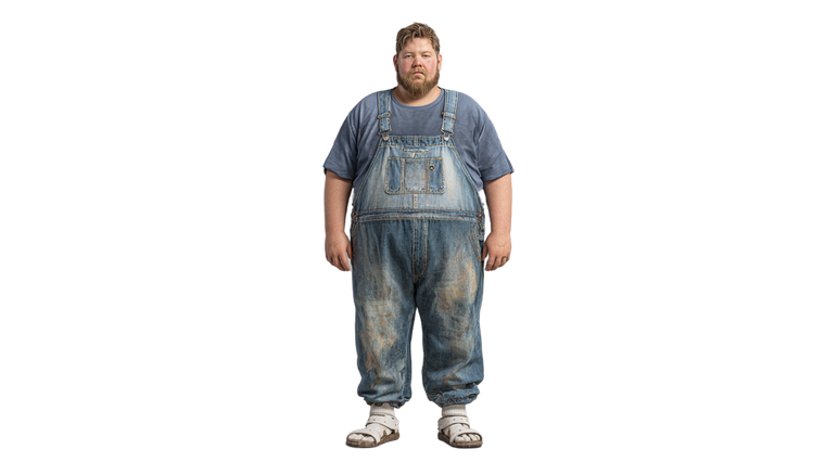 Obese Man Portrait Vinyl Car Decal Sticker – Waterproof & UV-Resistant 5.4