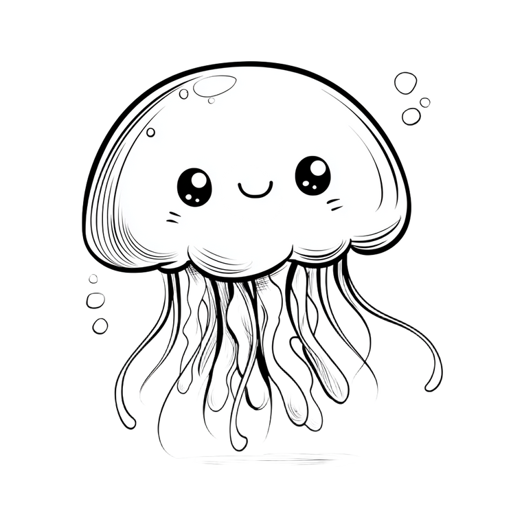 Cute Cartoon Jellyfish Vinyl Car Decal Sticker – Waterproof & UV-Resistant 3.4133333333333336"