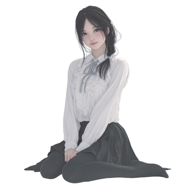 Cheerful School Girl V4 Vinyl Car Decal Sticker – Waterproof & UV-Resistant 6.826666666666667"