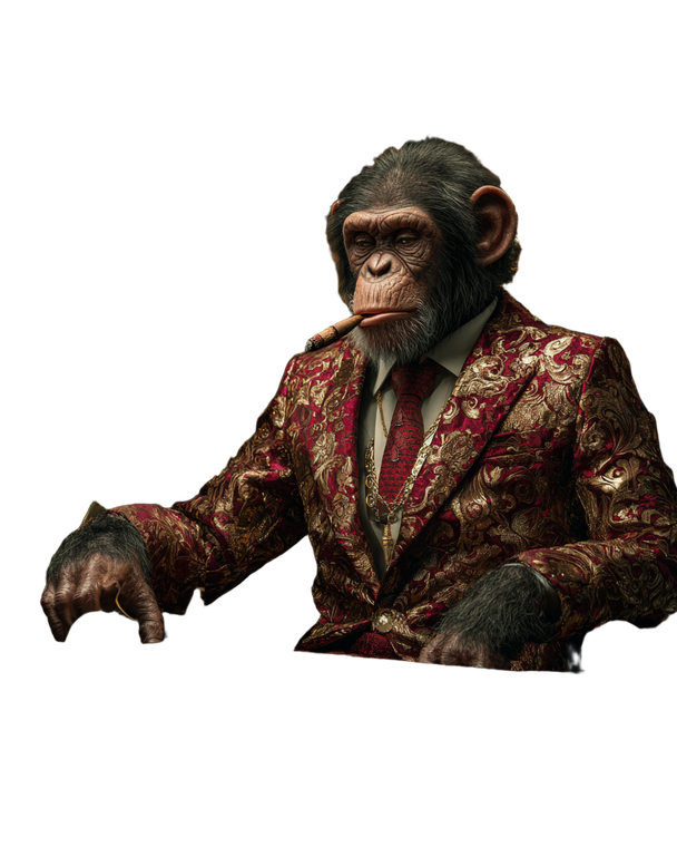 Mafia Chimpanzee Boss V2 Vinyl Car Decal Sticker – Waterproof & UV-Resistant 8.0"