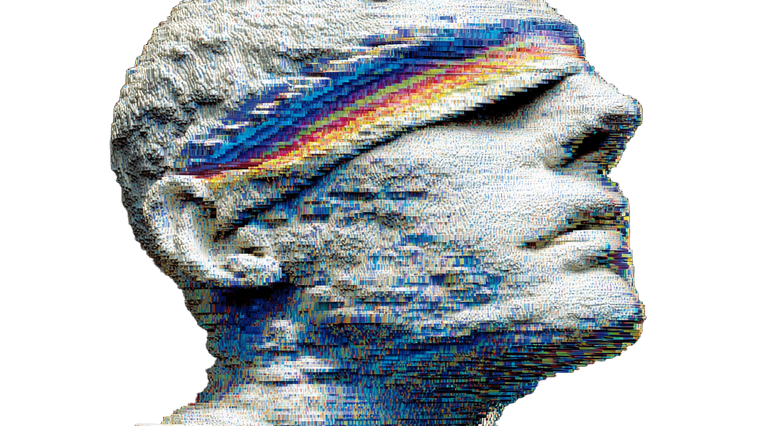 Glitch Art Portrait V12 Vinyl Car Decal Sticker – Waterproof & UV-Resistant 5.4