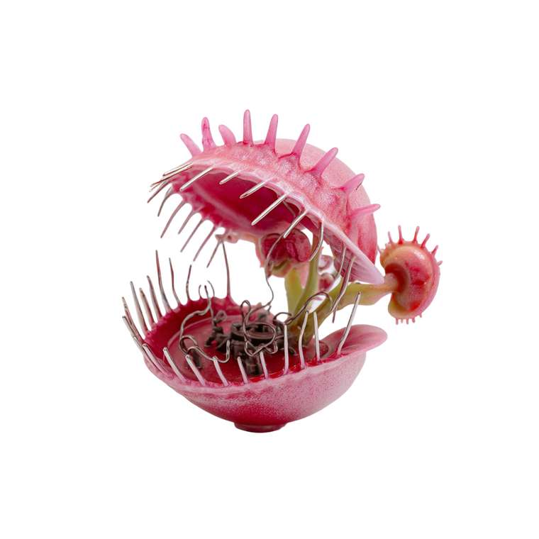 Pink Venus Flytrap Toy Vinyl Car Decal Sticker – Waterproof & UV-Resistant 3.4133333333333336"