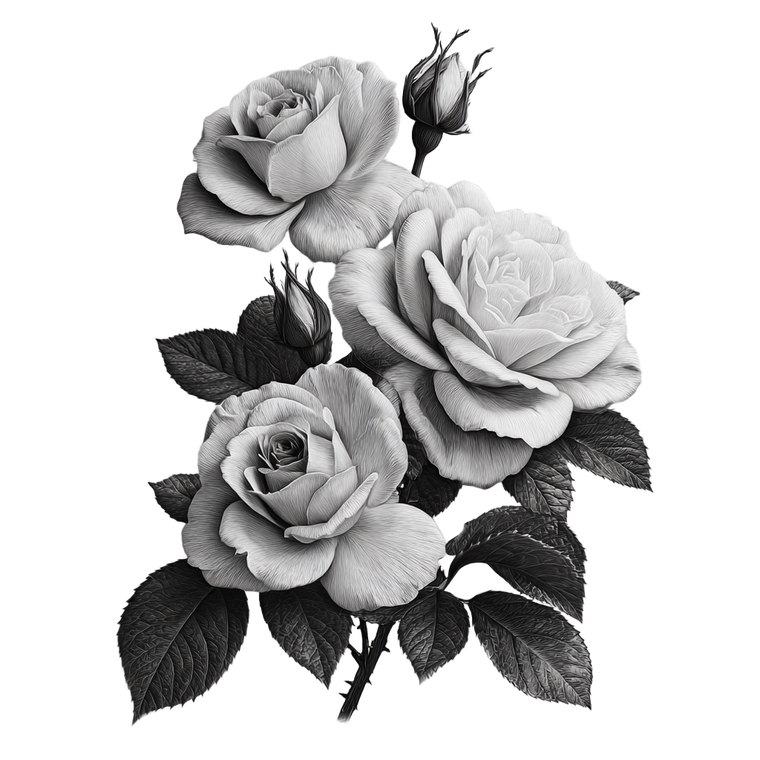 Botanical Rose Illustration V2 Vinyl Car Decal Sticker – Waterproof & UV-Resistant 6.826666666666667"