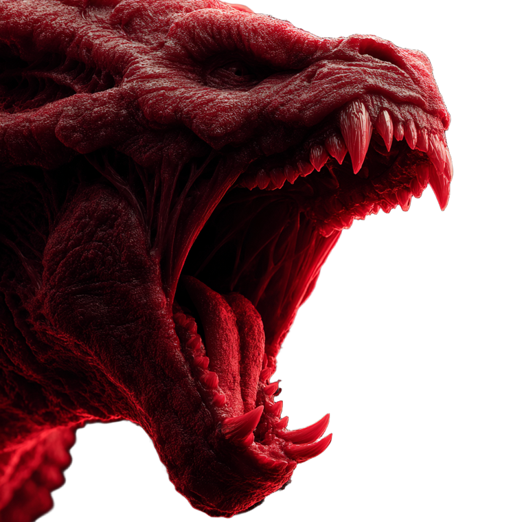 Red Horror Monster Vinyl Car Decal Sticker – Waterproof & UV-Resistant 3.4133333333333336"