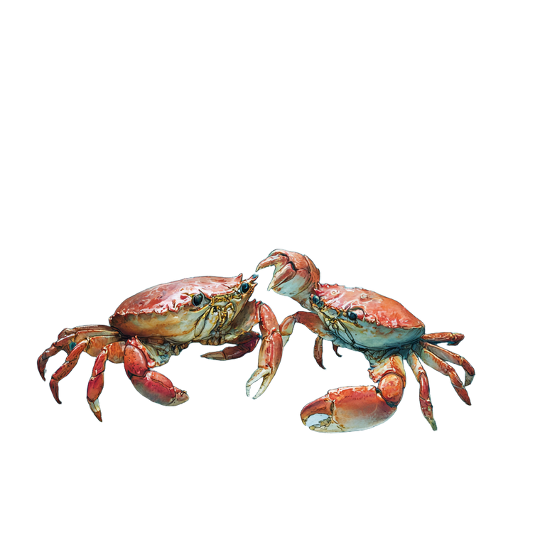 Whispering Watercolor Crab V2 Vinyl Car Decal Sticker – Waterproof & UV-Resistant 6.826666666666667"